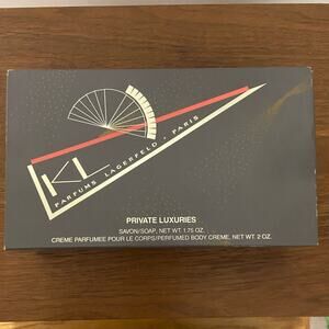 Karl Lagerfeld Private Luxuries Soap 1.75 oz Perfumed Body Cream 2 oz Gift Set